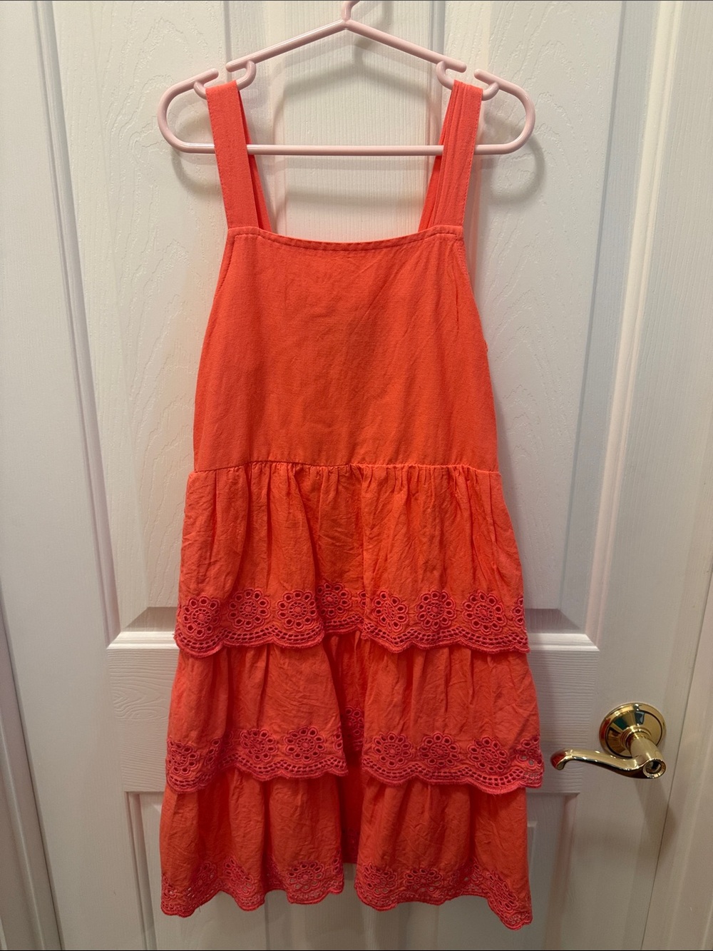 Old Navy Coral Tiered Eyelet Dress for Girls